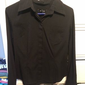 Black button down blouse